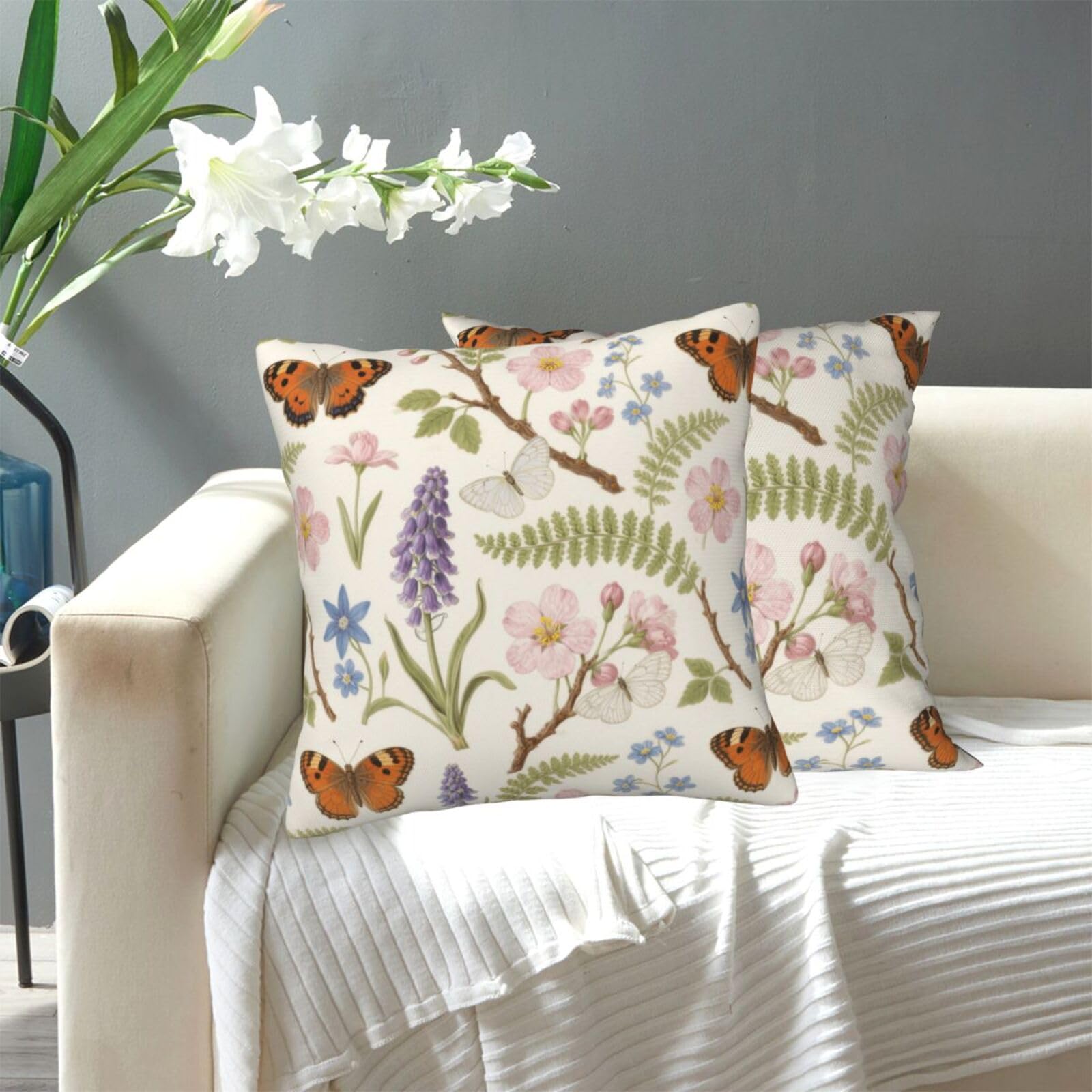 FekiLoot Decorative Throw Pillow Covers Modern Farmhouse Pillowcase Double Sided Cozy Cushion Cover for Sofa Couch Bed 18"X18" Floral