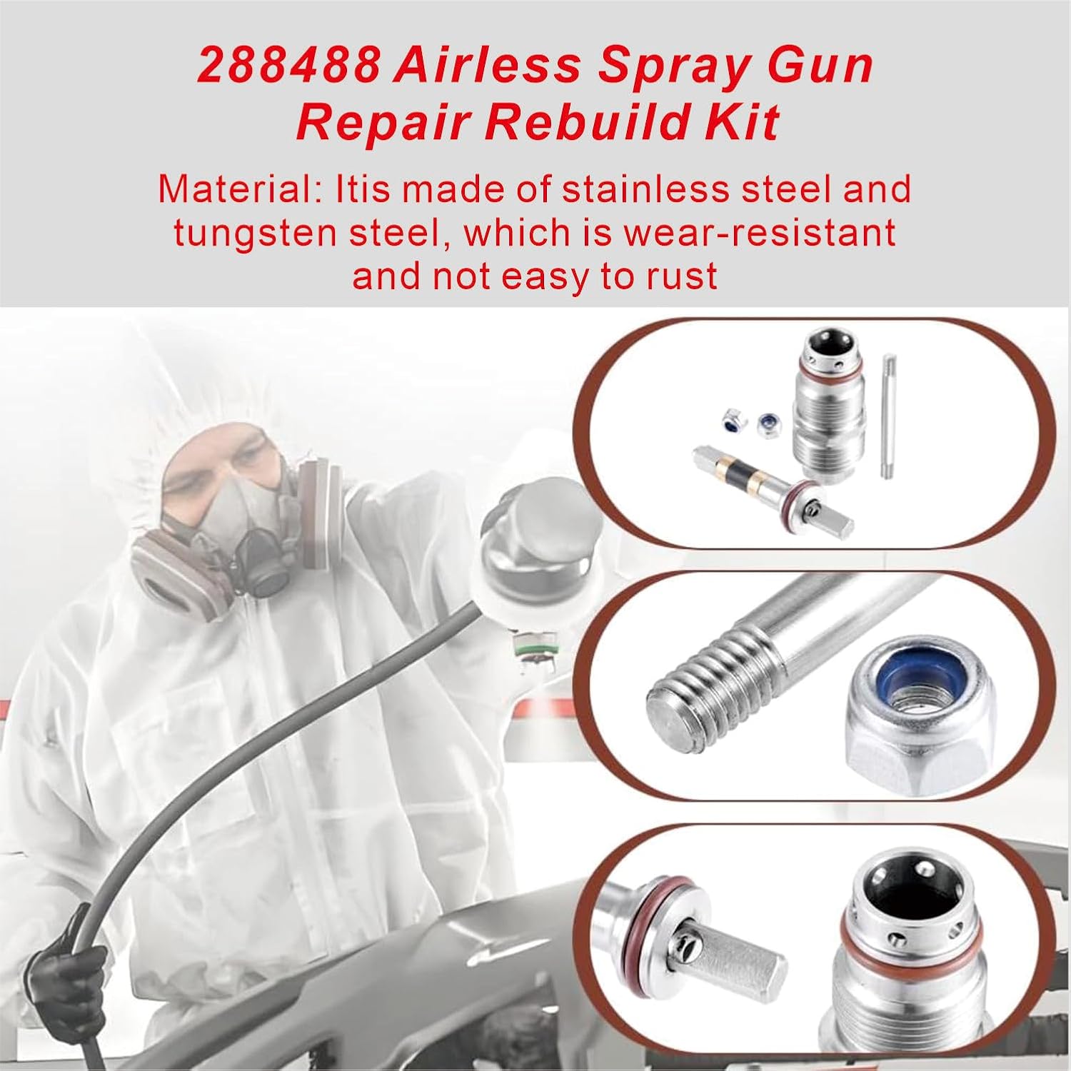 288488 Spray Gun Repair Kit Compatible with Graco Contractor FTX | Fits 288420, 288421, 288425, 288429, 288430, 288431, Airless Spray Gun, Contractor & FTX Series