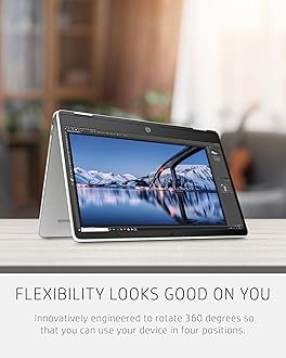 HP Chromebook x360 14 Laptop, Intel Celeron Processor, 4 GB RAM, 32 GB eMMC, 14” HD (1366 x 768), Chrome OS, Webcam & Dual Mics, Work, Streaming, School, Long Battery Life (14a-ca0050nr, 2021)
