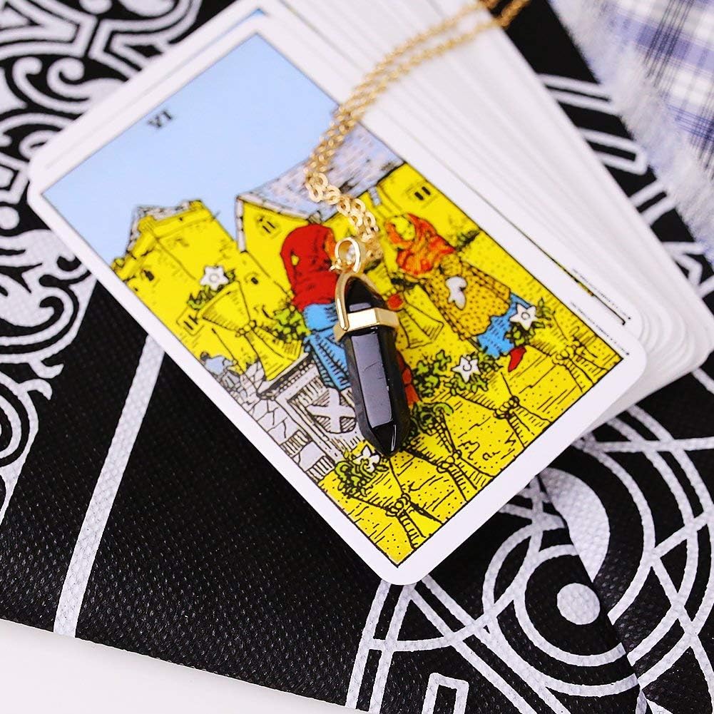 Tarot Card Deck, Tarocchi Tarotology Tarot Divination, A Divining Tablecloth with A Spirit Pendulum , 3PCS