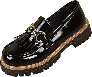 Ctreela Chunky Platform Penny Loafers for Women Patent Leather Lug Sole Dressy Slip On Shoes Wedge Mary Jane Loafer