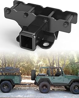Sulythw 2 Inch Towing Hitch Receiver and Cover Kit for 2018-2021 Jeep Wrangler JL/JLU 2 Door & 4 Door Rear Tow Towing Trailer Hitch Receiver (No fit 2018 JK Models)