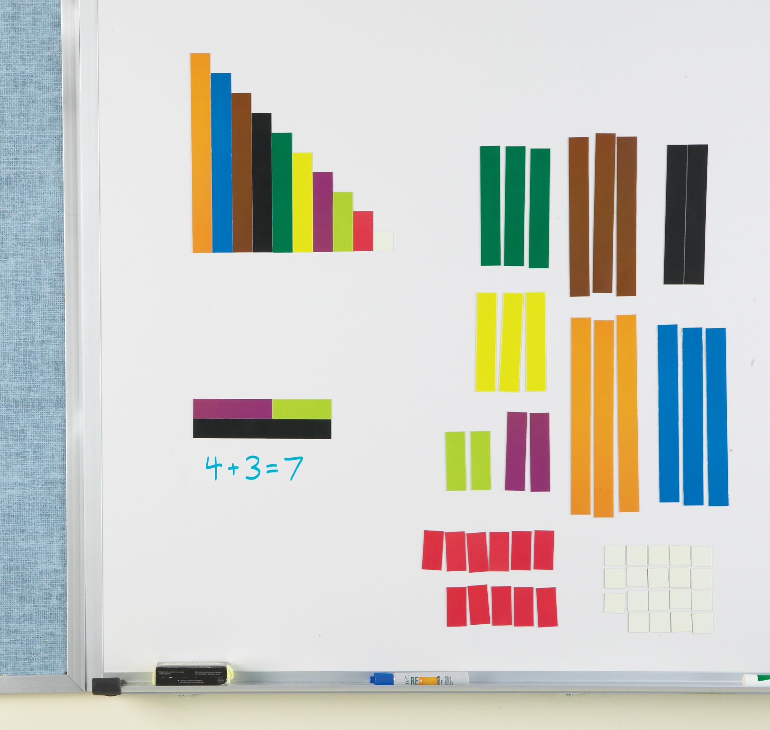 Learning Resources Barres Cuisenaire Magnétiques Géantes – Set de 64 Pièces – pour Tableau Blanc – Maths CP à CM2 – Idéal Enseignants et Classe – Cadeau Éducatif