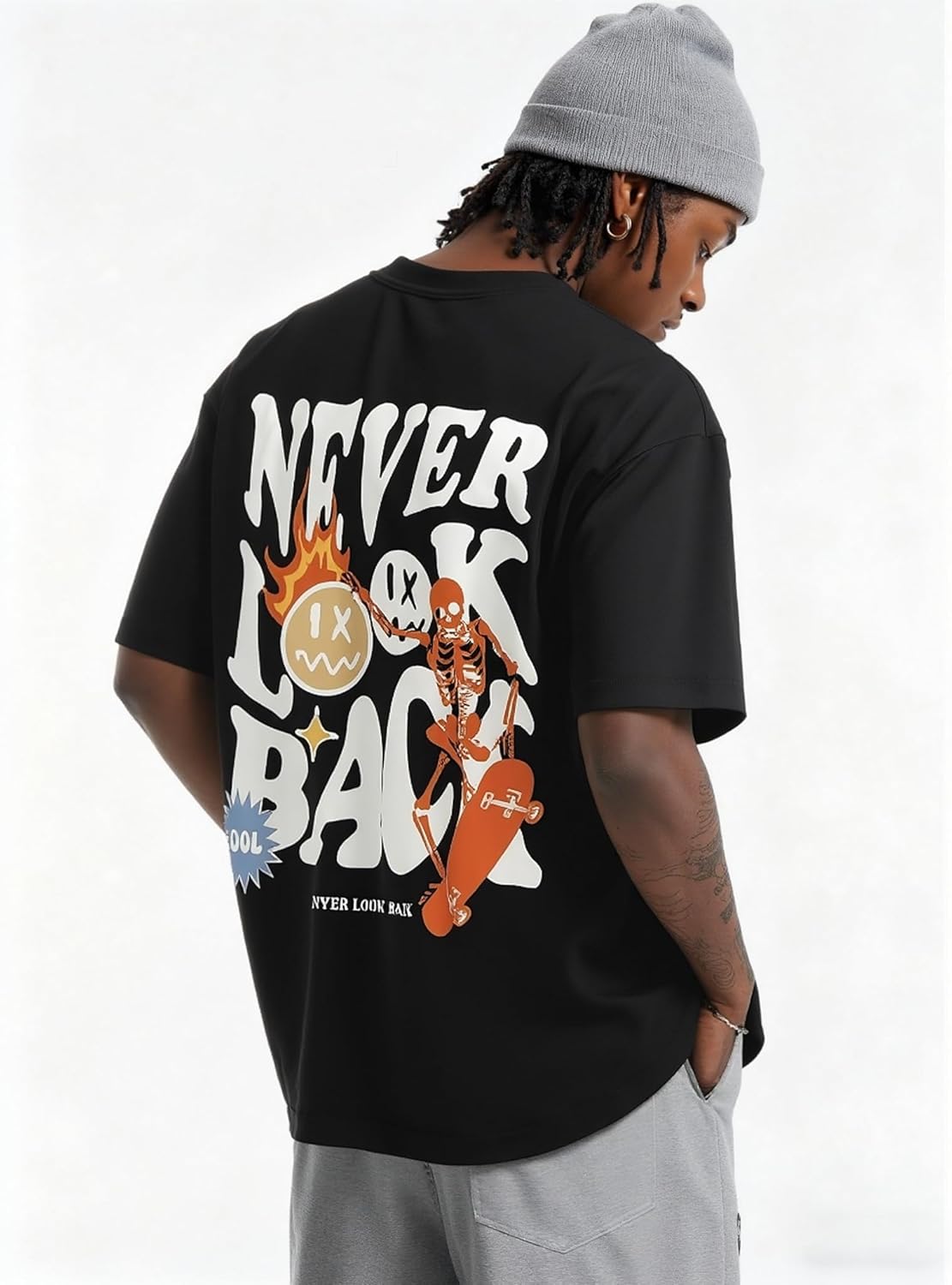 ZDT Mens Graphic Tees Oversized Tshirts Vintage Print Rapper Streetwear Cotton Short Sleeve Casual Top - Image 3