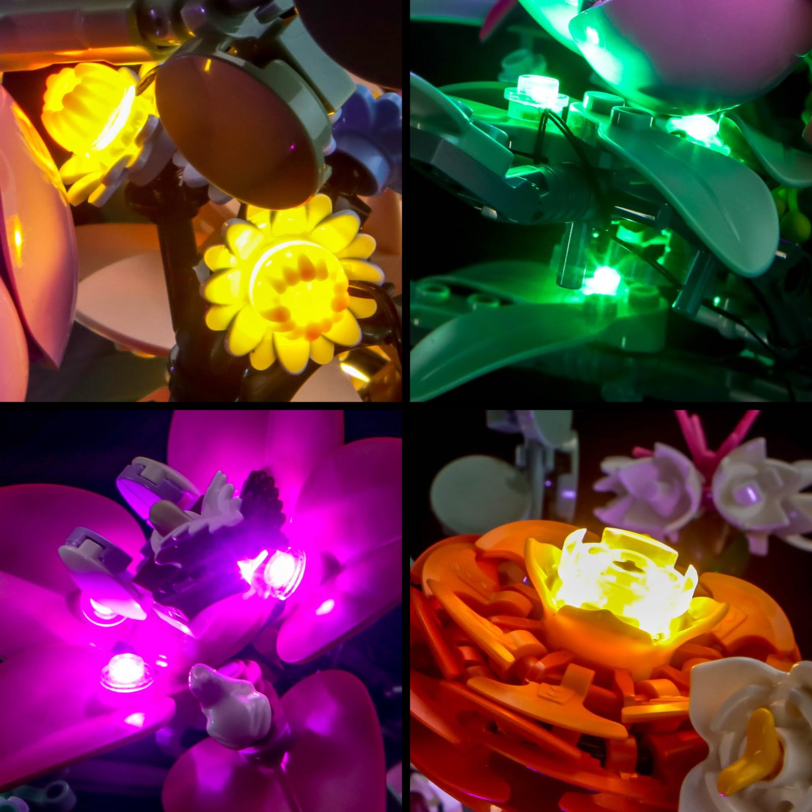 YEABRICKS Kit Di Luci A LED Per Set LEGO 10342 Bouquet Di Fiori Rosa, Illuminazione Decorativa (set LEGO Non Incluso) - 5