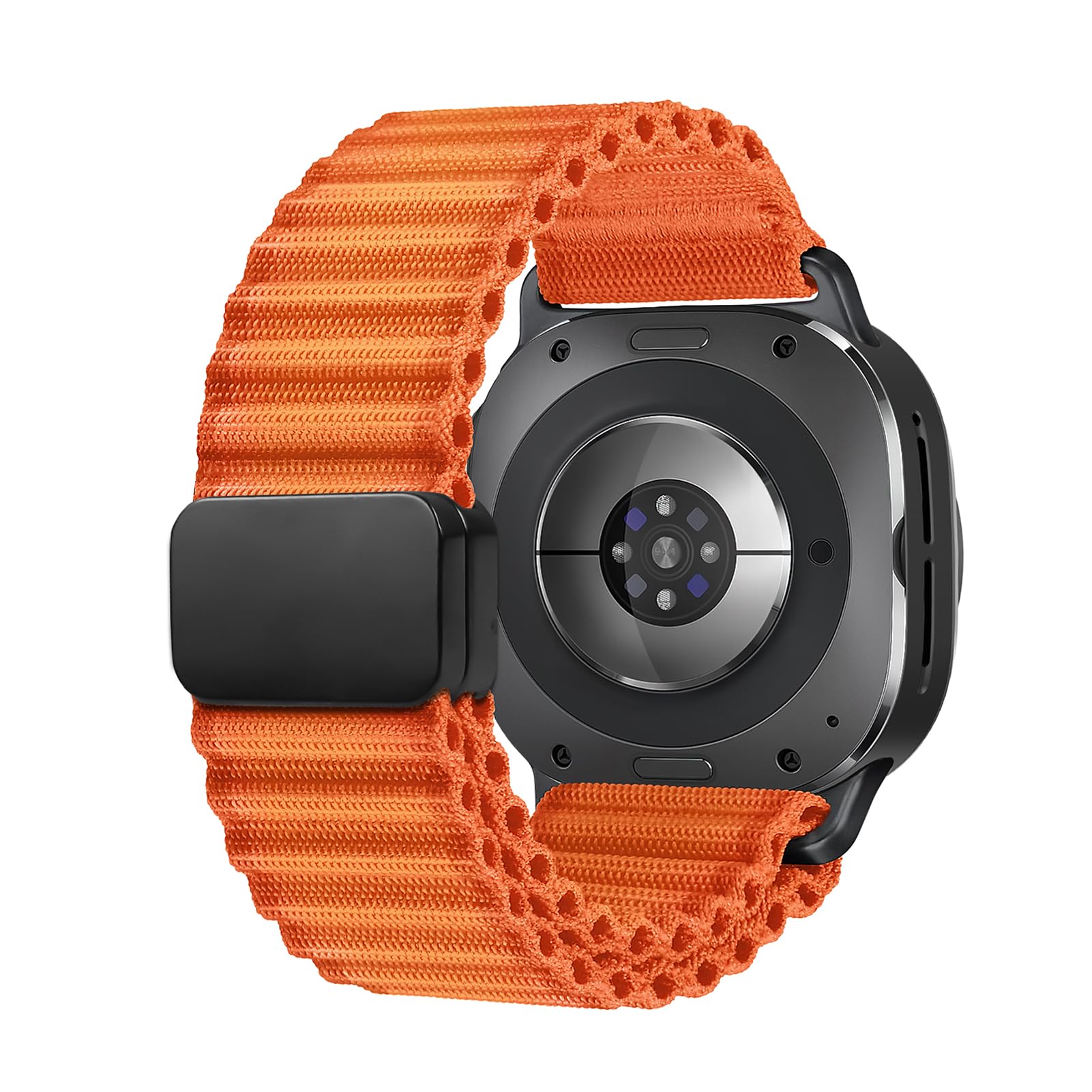 Samsung Galaxy Watch Ultra用磁気トレイルバンド 47mm メンズ/レディース、頑丈で通気性のあるソフトナイロンスポーツストラップ Samsung Watch Ultraバンド47mmに対応 男女兼用 交換用 Correa Reloj