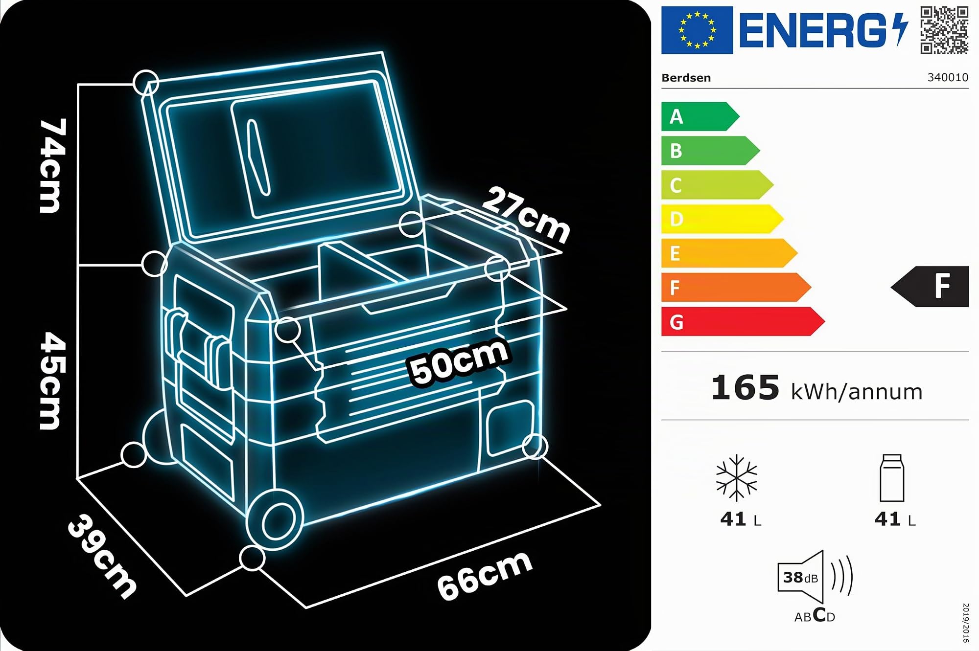 Berdsen Icemax 400 Kompressor Kühlbox 40L – tragbare 2-Zonen Gefrierbox – 12V/24V & 230V Auto Camping Kühlschrank – Bluetooth App – ECO/MAX – bis -20 °C – 45 dB