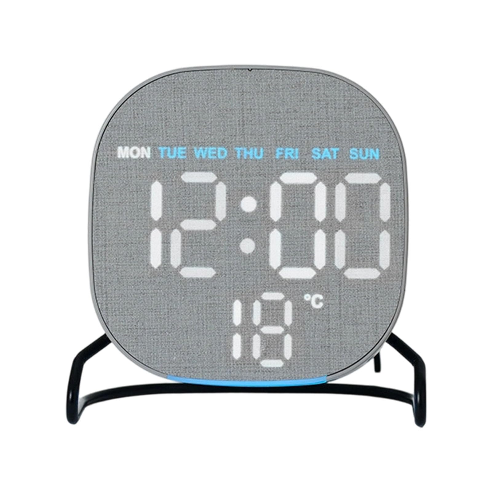 Hsioluted Contemporary Wood Grains LED Clock with Temperature Display Night Light Brightness Two Alarms Countdown Timer Electronic Clock