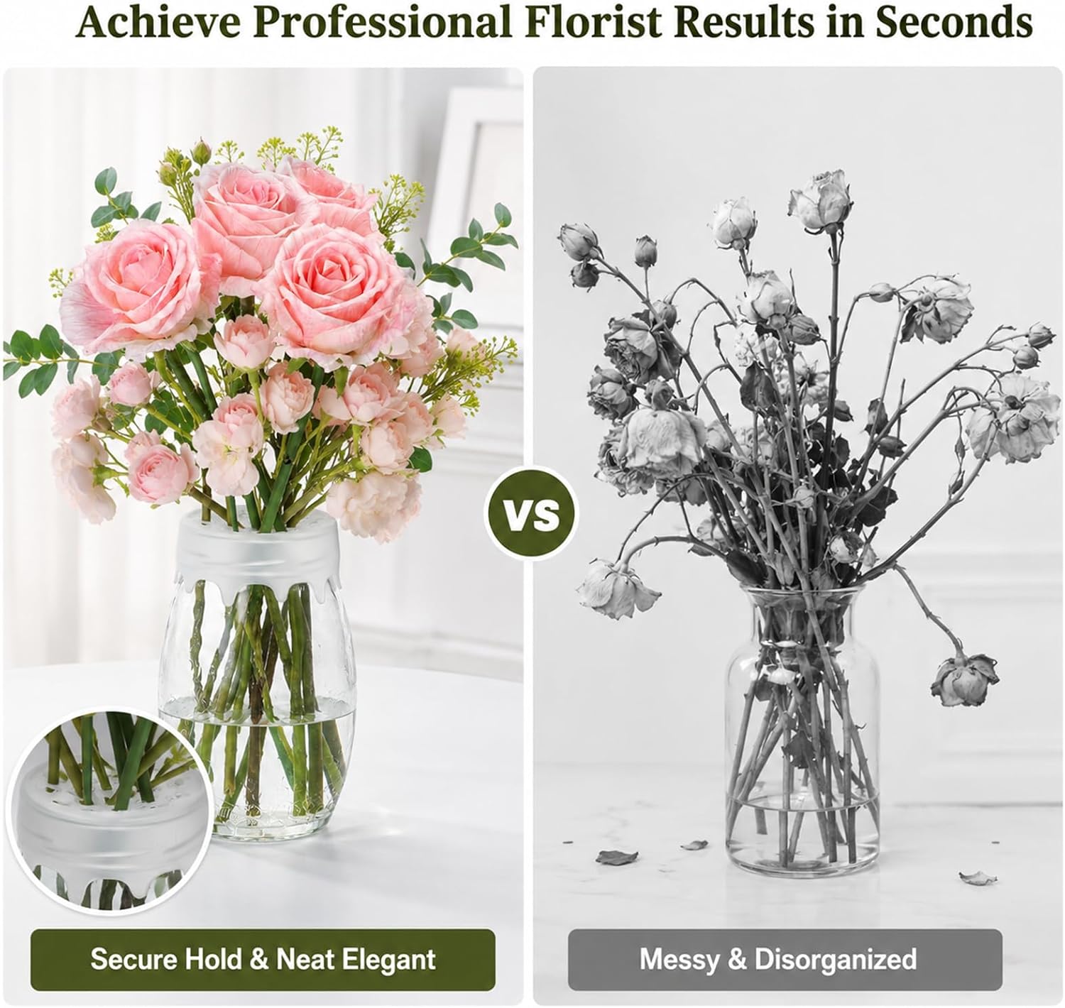 Lnidpd Silicone Flower Arranger Grid Reusable Vase Floral Stem Holder