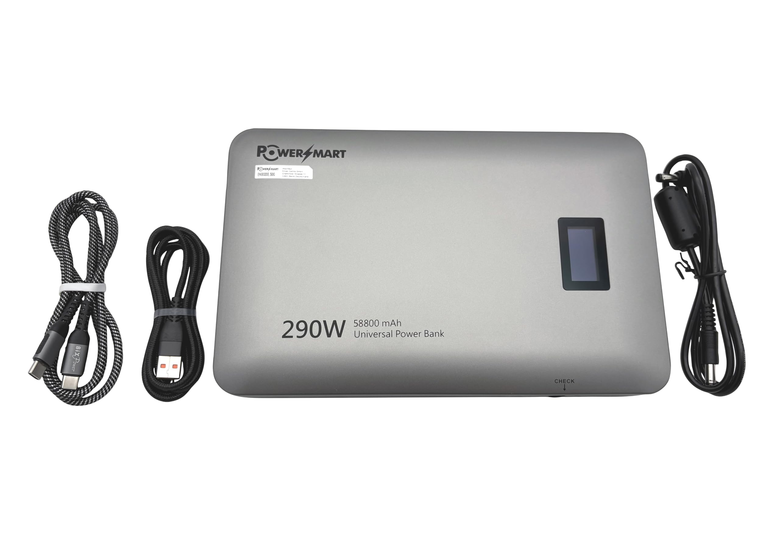 PowerSmart Powerbank 213Wh 290W | LCD Multi USB-C 140W PD3.1 batería externa | 12-30 V DC Input | para fuentes de alimentación solares y portátiles, fuente de alimentación de respaldo UPS