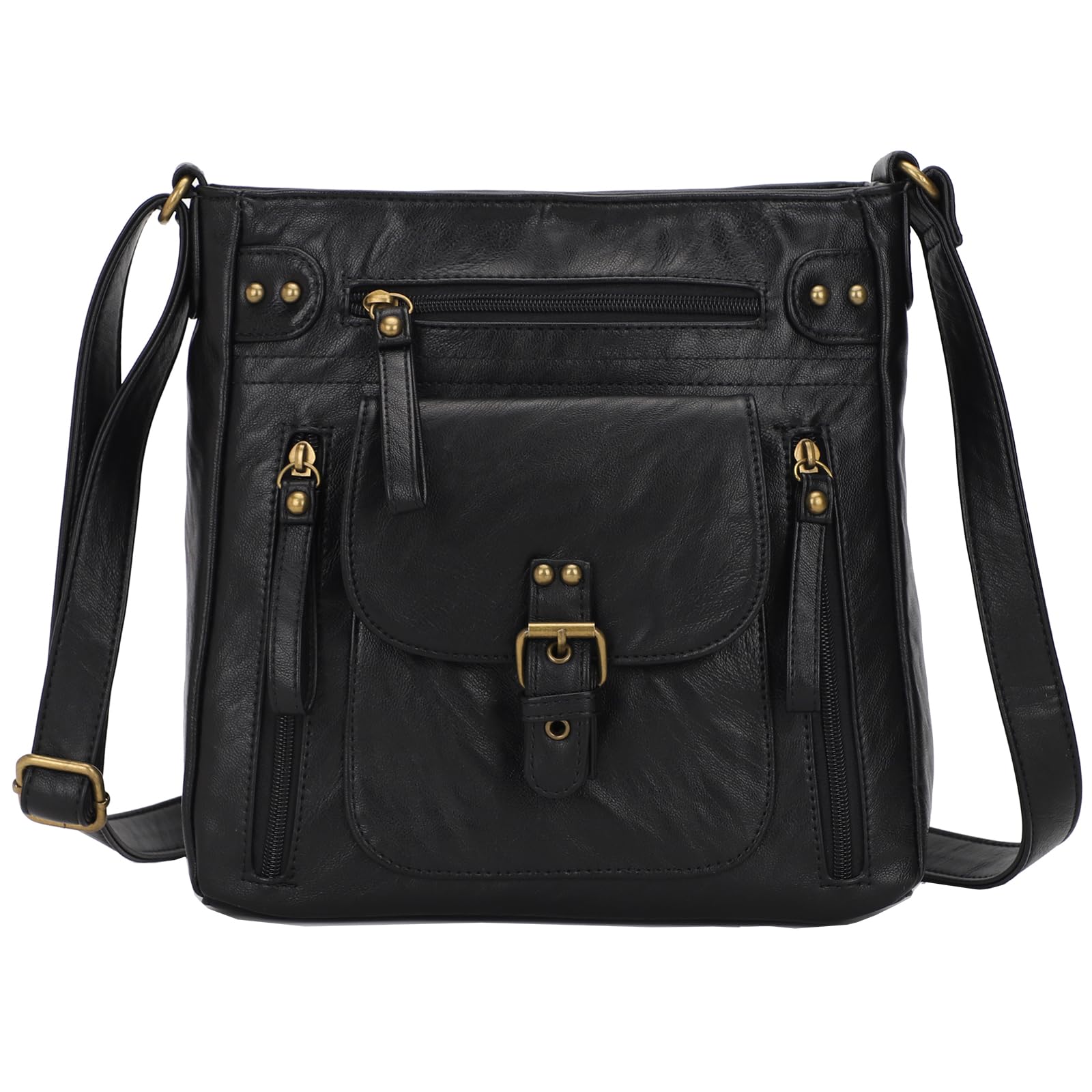 KL928 Crossbody Bags for Women, Multi Pocket Shoulder Bags, Medium PU Leather Cross Body Purses