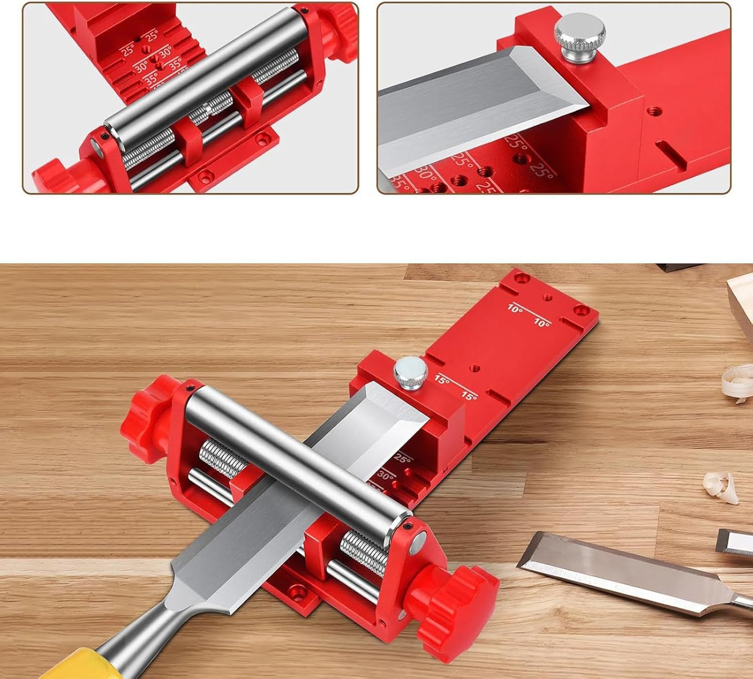 Universals Woodworking Sharpening Accessory with Adjustable Clamps and Bevel Setting for Versatile Use Metal Shape Sharpening Tool