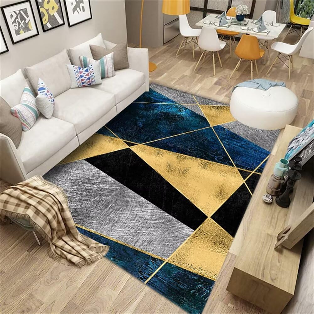 Tapis de canapé jaune et bleu pour sublimer un salon ou une chambre
