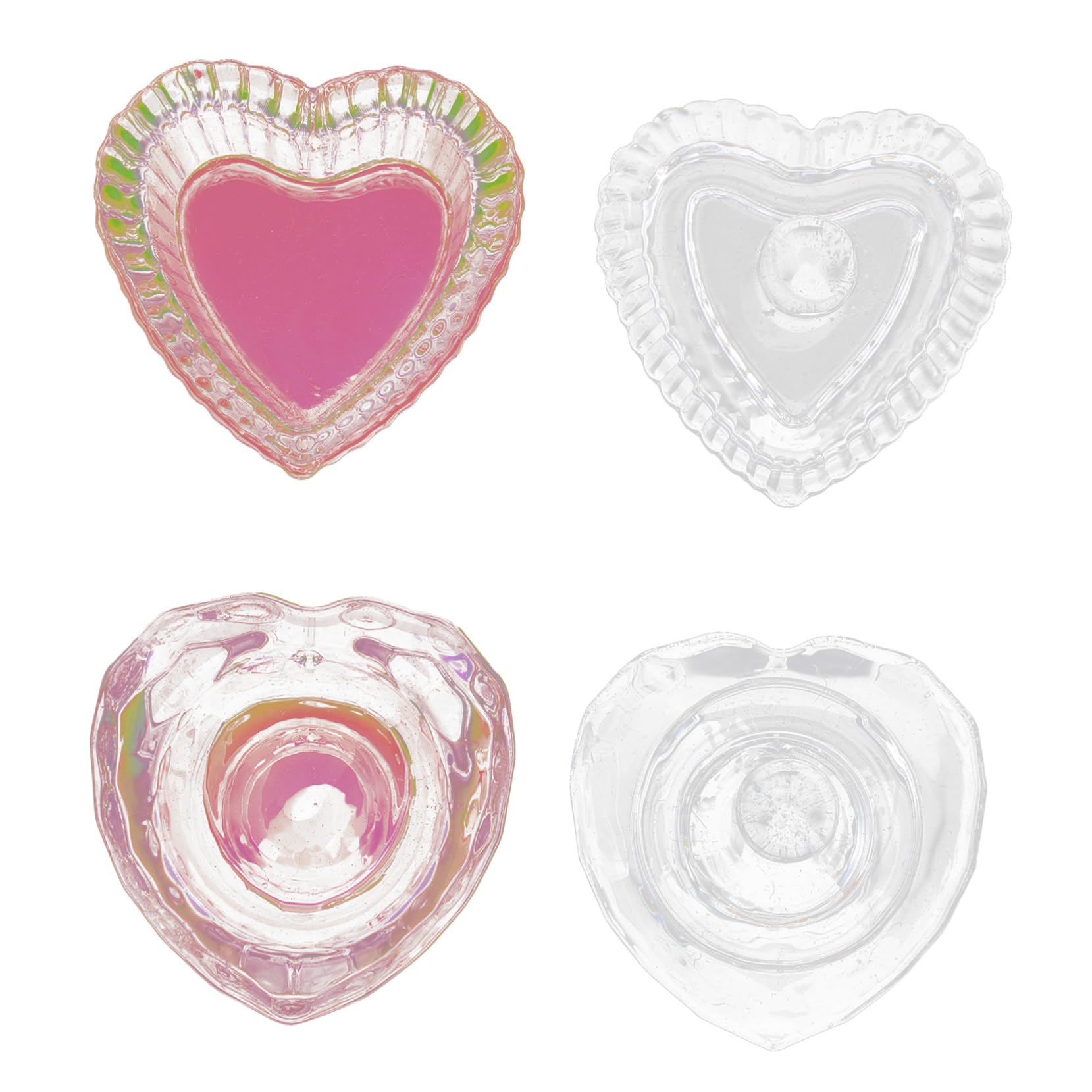 WOFASHPURET 2 Pack Nail Crystal Cups Glassware with Lid Nail Art Supplies Manicure Liquid Powder Holder Handpainted Dish