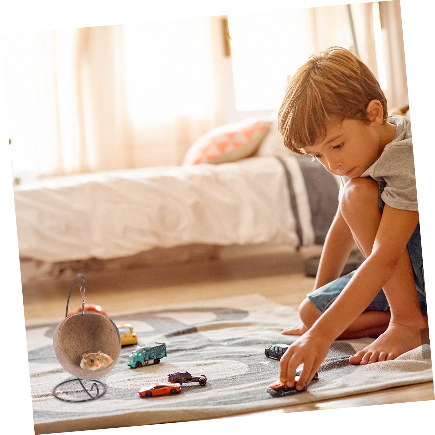 DOITOOL 2stücke Hängendes Hamsterbett Aus Kokosnuss Für Kleintiere Spielzeug Und Schlafnest Für Hamster Meerschweinchen Und Rennmäuse Dekorativ Und Gemütlich Sorgt Für Entspannung