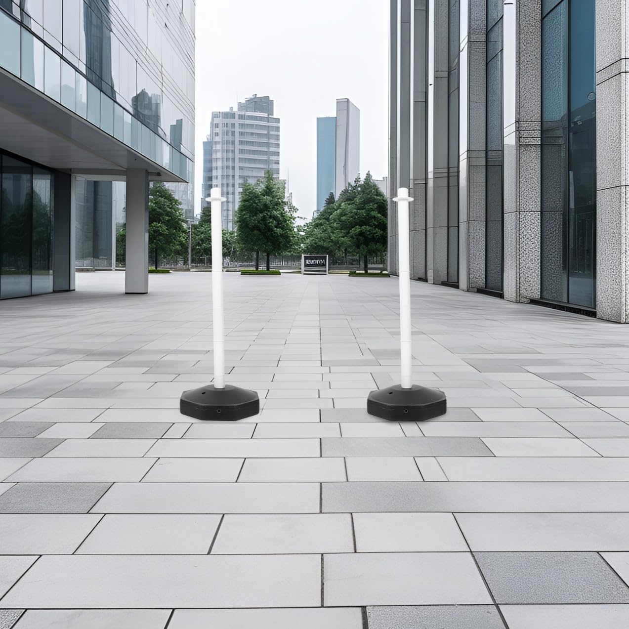 Hemobllo Colonne d'Avertissement Flexible Remplissable d'eau, Poteau de Signalisation Solide pour Parking et Chantier, Cône de Sécurité Stable Collisions