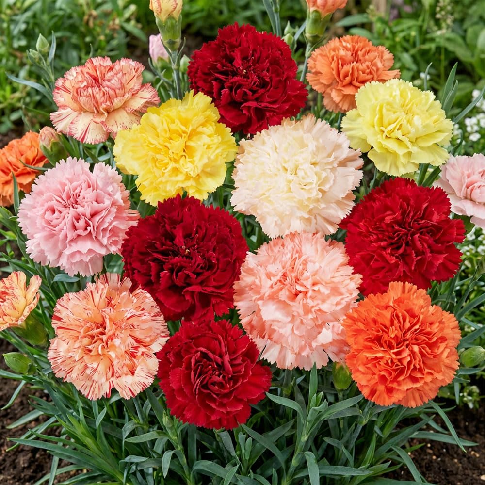 Carnation Garofano di Nizza Multicolor Seeds – Dianthus Caryophyllus Biennial Flower – Mixed Colour Fragrant Blooms – Ideal for Cut Flowers, Borders & Beds