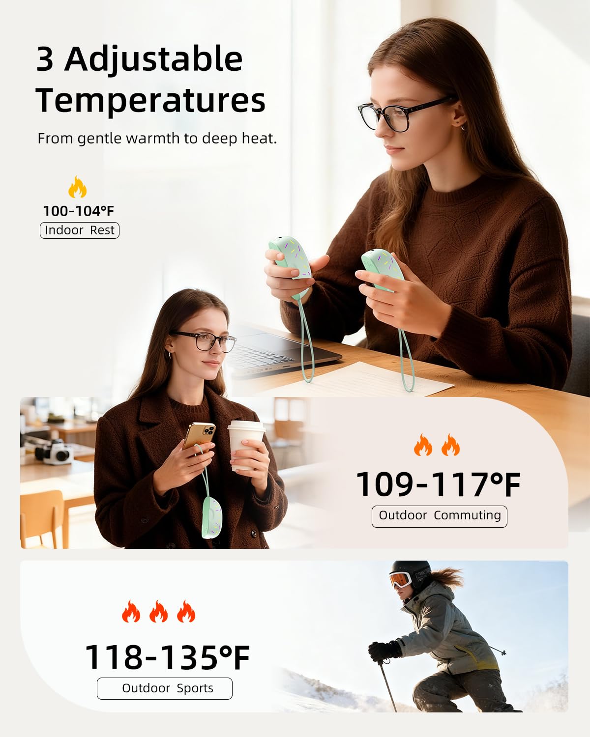Lot de 2 chauffe-mains magnétiques rechargeables 2025 AI, 10 000 mAh, chauffe-mains électriques avec lampe de poche, certifié UL, cadeaux pour homme et femme, cadeaux pour Noël, anniversaire, chasse