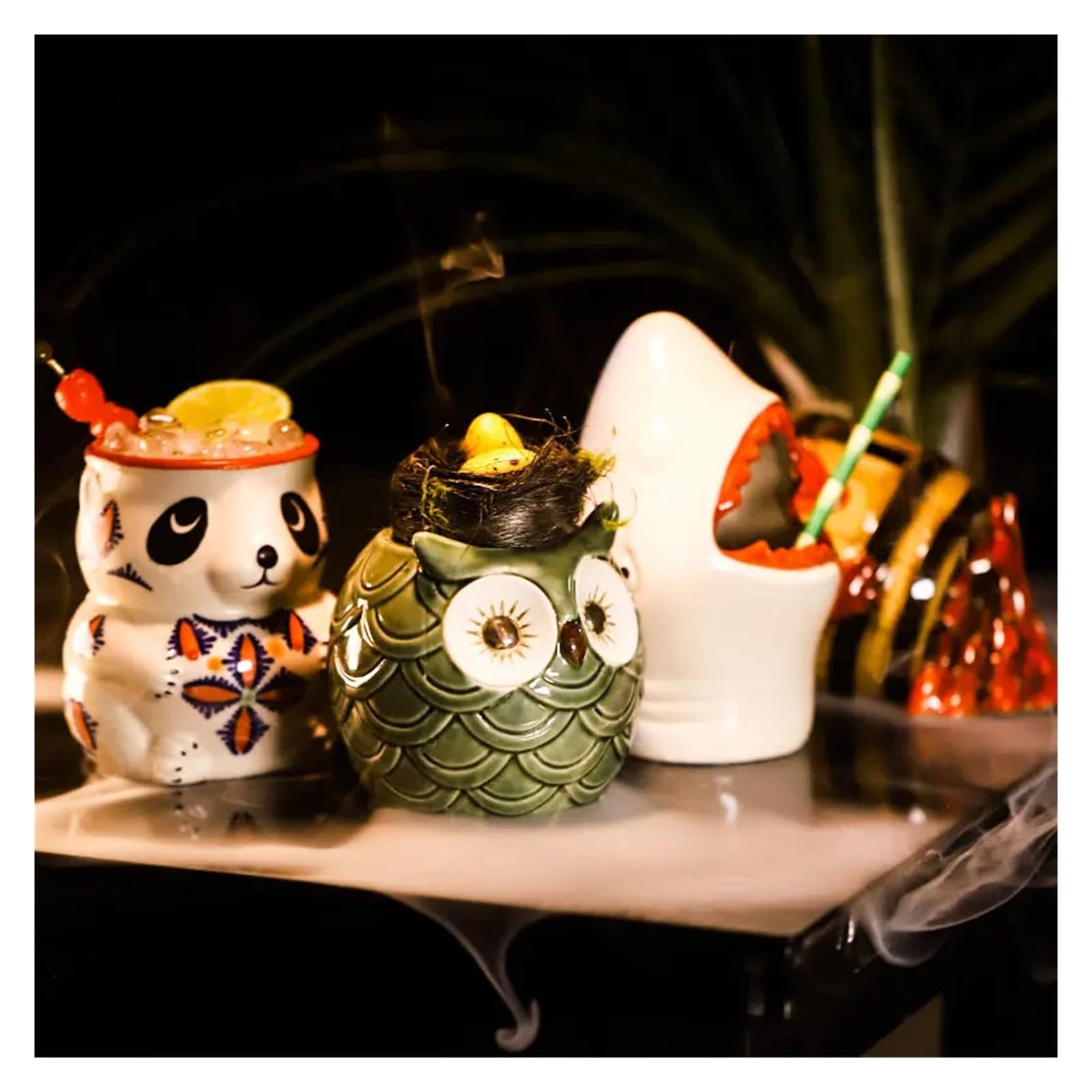 Bicchieri Cocktail Tazza Tiki in ceramica, tazza da cocktail creativa, tazza Tiki dell'Isola di Pasqua, regalo di Halloween for attrezzo da bar(W1 420ml)