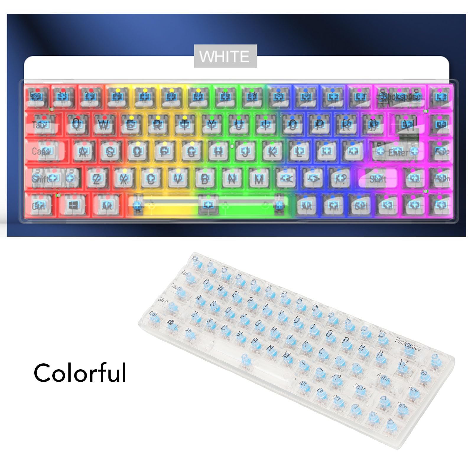 Amazon | 60％のメカニカルキーボード、68キーキーワイヤードPC