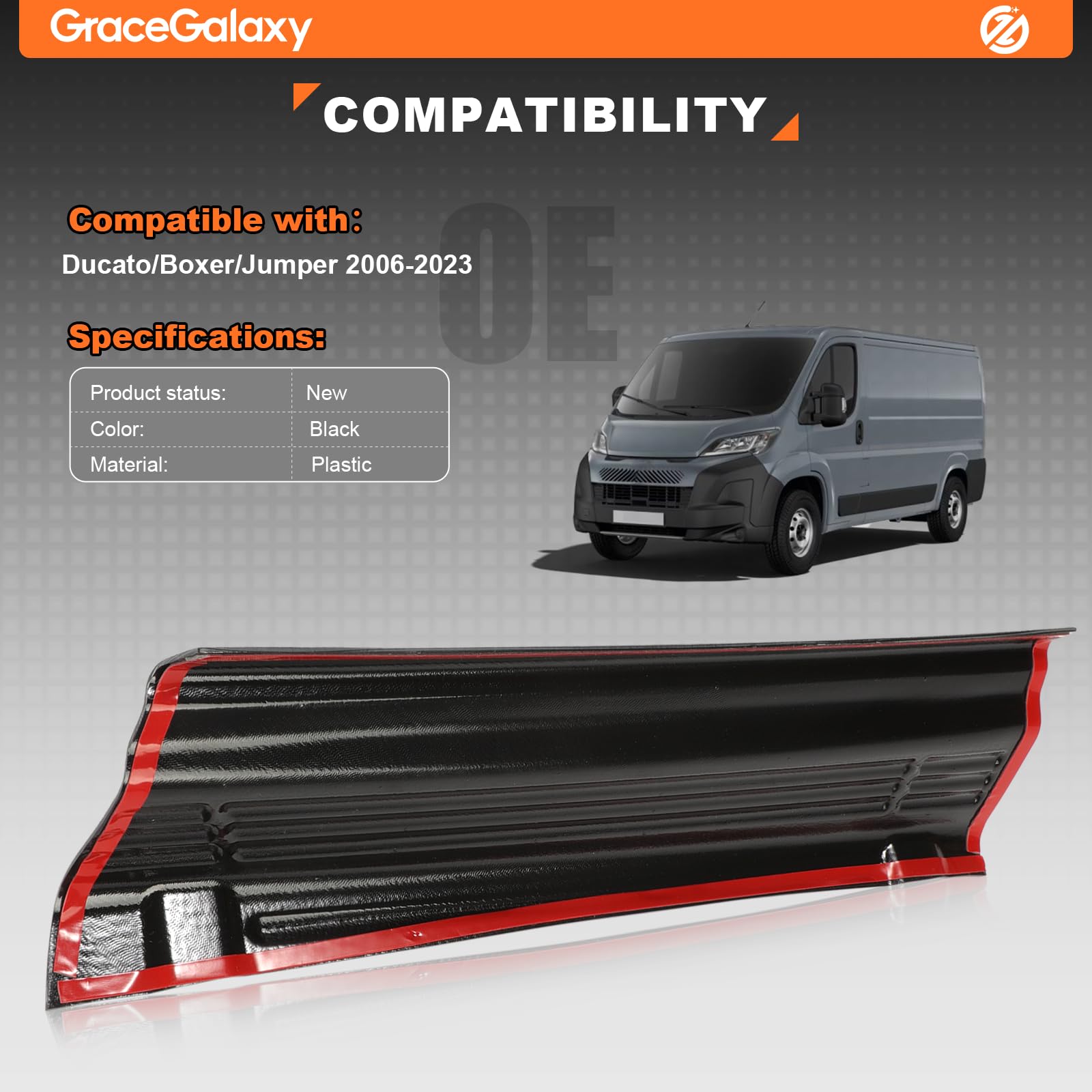 GraceGalaxy Battitacco con nastro adesivo per Ducato Boxer Jumper 2006-2023