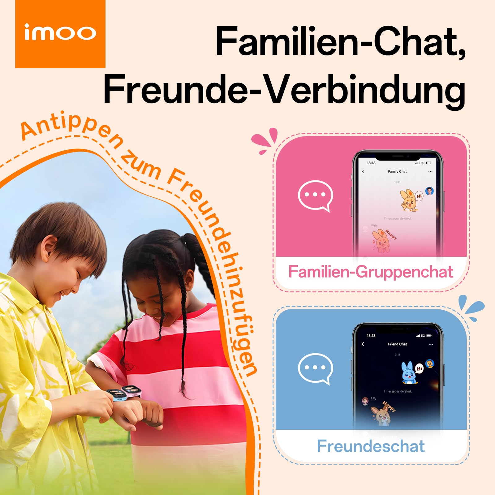 imoo Z3 Kinder-Smartwatch, 4G Sprachanruf, 1,5″ HD-Bildschirm, Wasserbeständig bis 20 m, 8 GB großer Speicher, Klassenmodus & Schlafmodus mit Zubehörset(Blau)