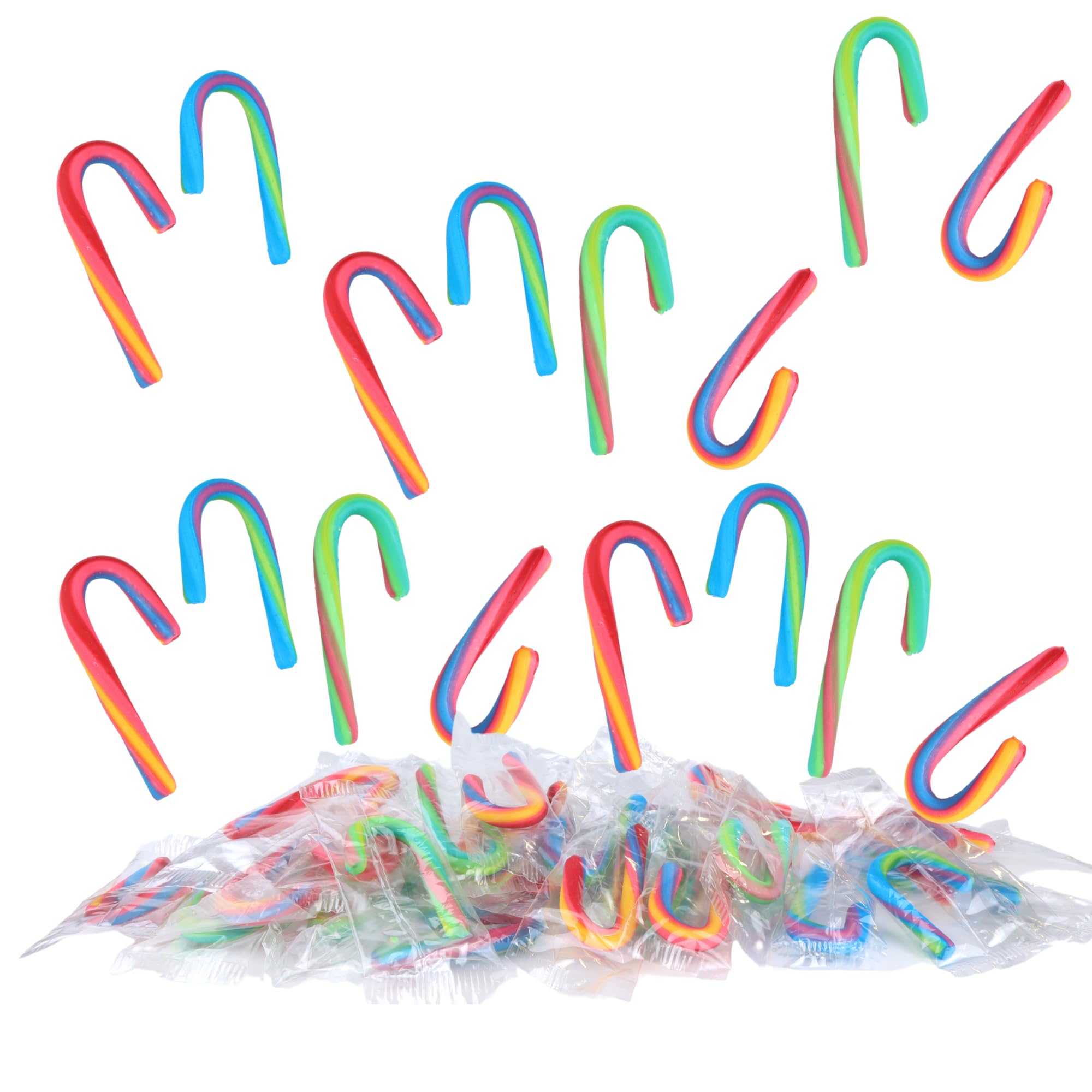 SweetzoIndividually Wrapped Fruit Flavored Mini Candy Canes, 64 Count