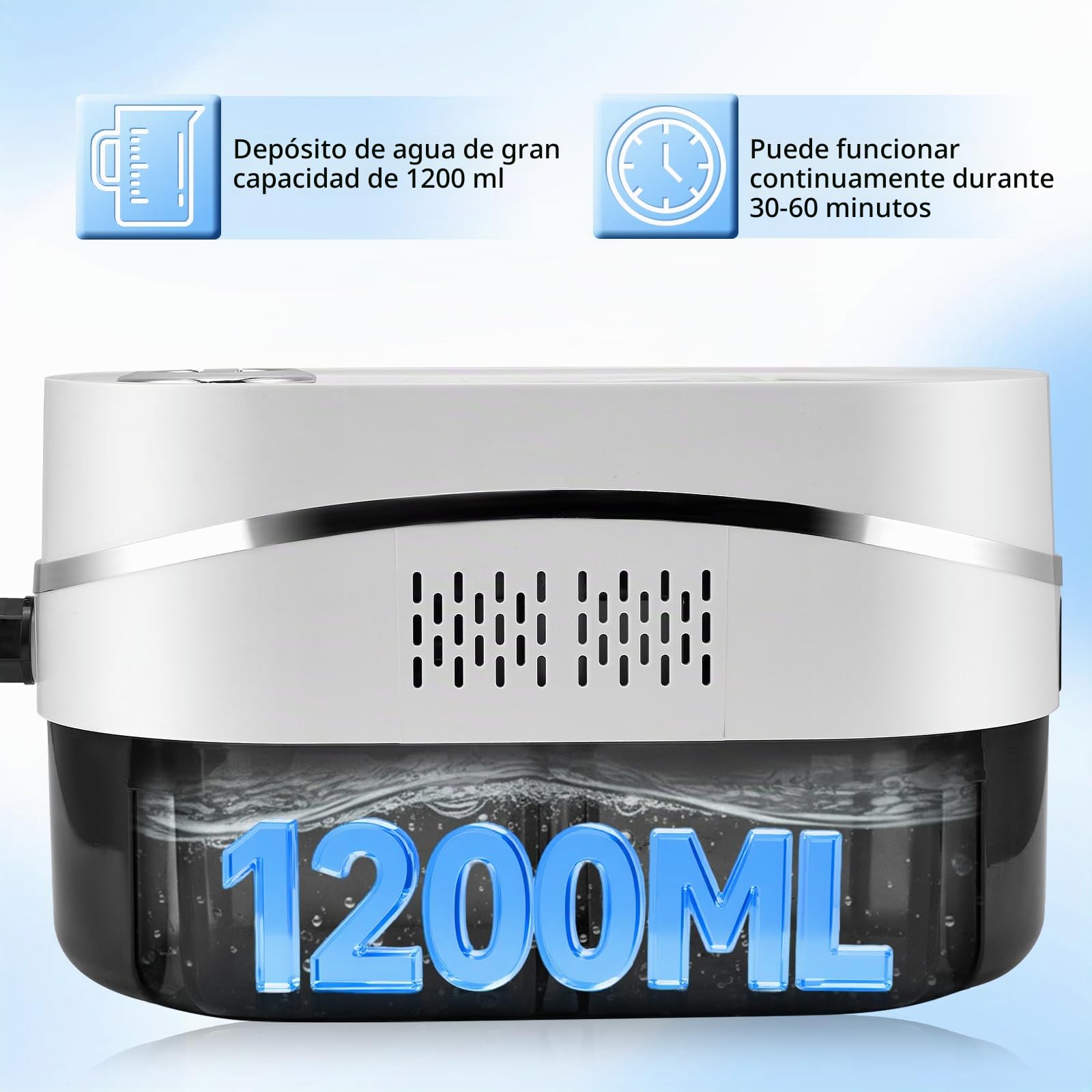 Limpiador a Vapor con 8 Cabezales, 4.5BAR 1200ml 105-120℃ Vaporeta Limpieza Hogar Potente, Portátil Máquina de Limpieza a Vapor Presurizada de Alta Temperatu para Cocina, Baño, Coches