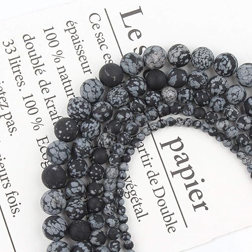 Vista 14 de Cuentas redondas de piedras preciosas naturales para hacer joyas, 15 pulgadas, 0.14, 0.21, 0.28, 0.35, 0.42 pulgadas, cuentas semipreciosas Piedra