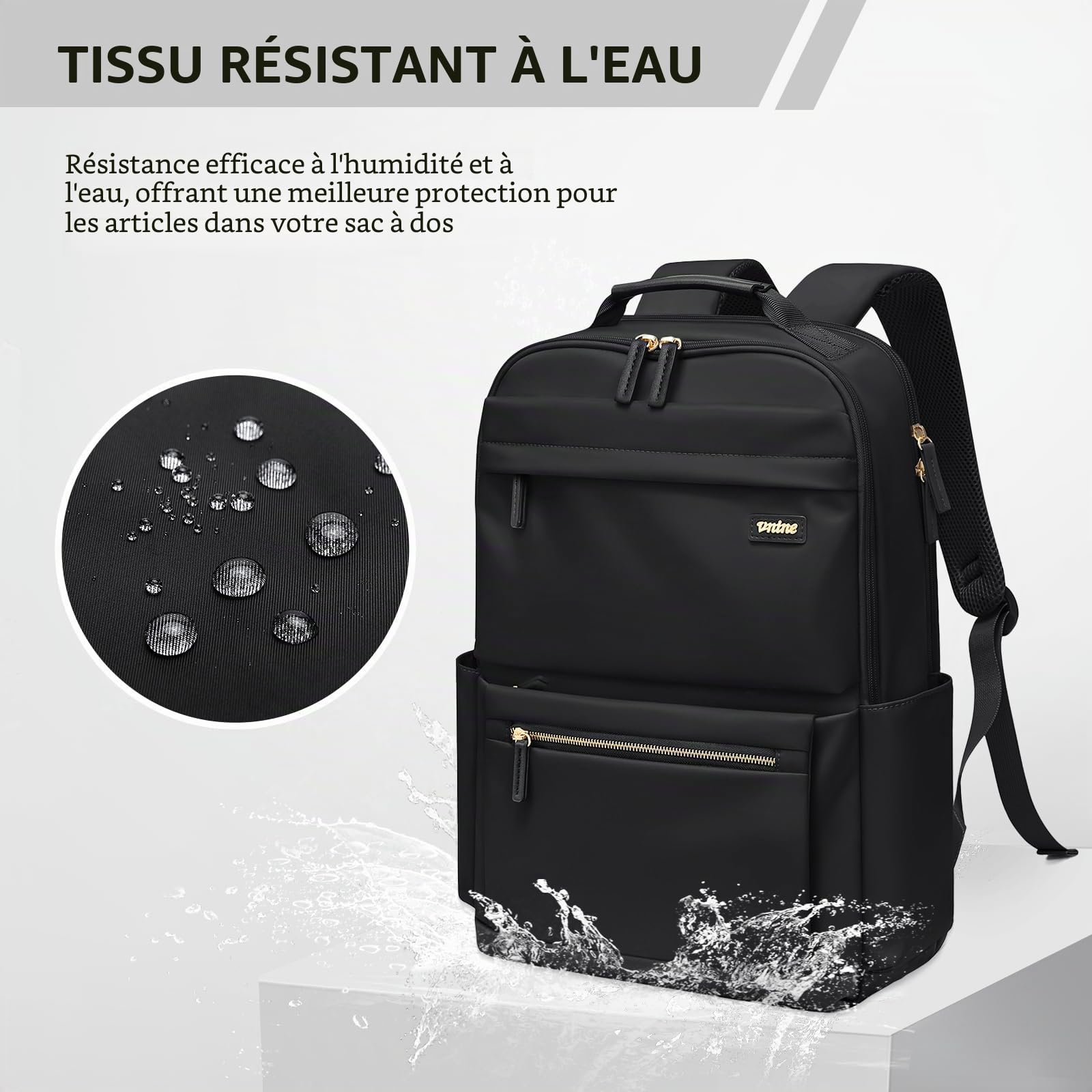 VNINE Sac a Dos Femme,15,6 Pouces Imperméable Sacs à Dos pour Ordinateur Portable pour Collège Voyage Loisir Travail Affaire