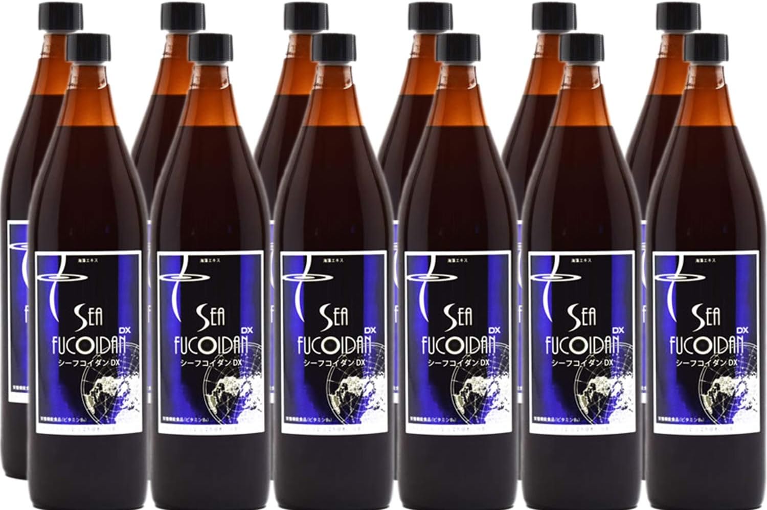 Sea Fucoidan DX 900 ml × 12 Bottles Sugar-Free Type with Measuring Cup