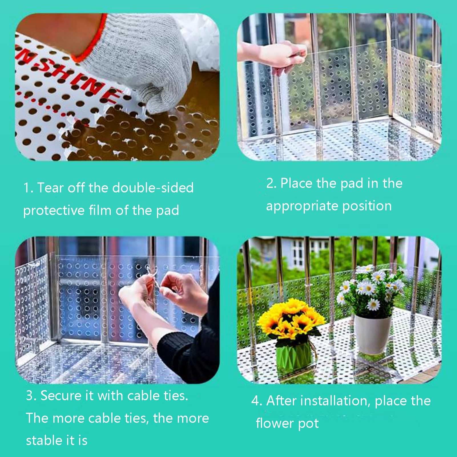 Vnook Plaques de Polycarbonate perforées, écran de sécurité décoratif | Avec perforations de 10 mm, écran décoratif pour balcon, protection étanche pour fenêtre(50x100cm)