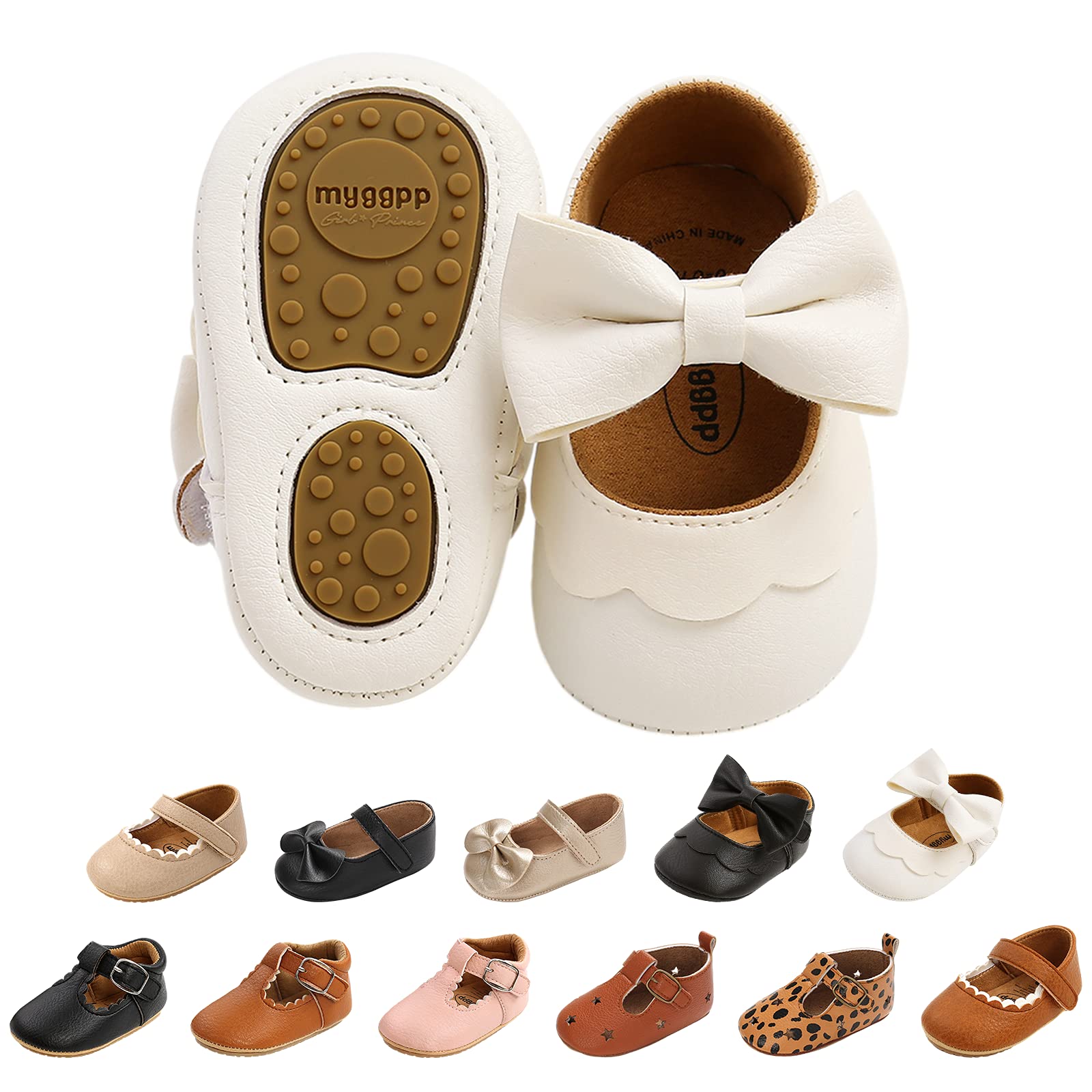 Baby Girls First Walking Shoes Mary Jane PU Leather Anti-Slip Princess Shoes Infant Baby Shoes — view 42