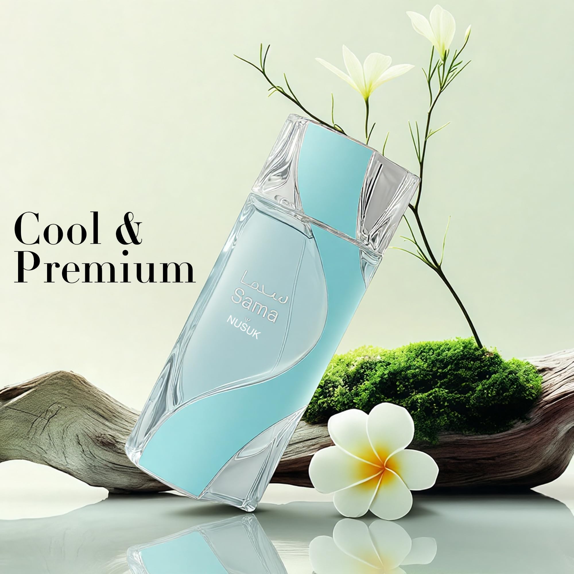 Nusuk Sama Cologne for Men | Warm Spicy Gourmand Eau de Parfum | 100ml Long Lasting Perfume with Lemon & Bergamot, Ozonic Sage & Geranium, Clean Moss, Musk & Amber | Rich Seductive Scent