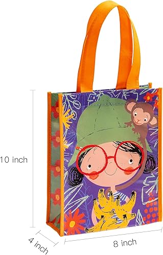 Miniatura 5 de Loveinside Bolsas de regalo medianas recicladas con asas, bolsa de regalo reutilizable para fiestas de cumpleaños para niños, bolsa de compras – 8 x