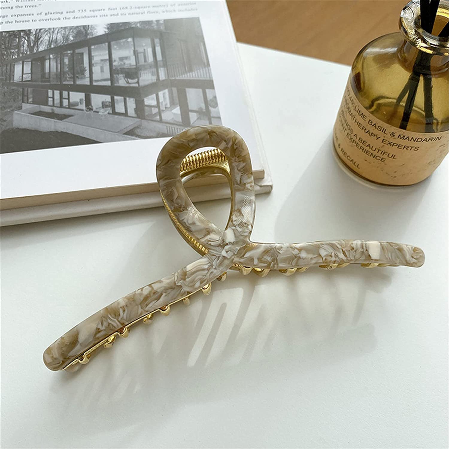 Pinzas for el cabello, clip de garra grandeClaws ClipsClaw Clips, Hair Jaw Clips, Clip Barrettes, Horquilla for mujer Versión coreana de aleación Horquilla Placa for la cabeza trasera Hair Shark Clip