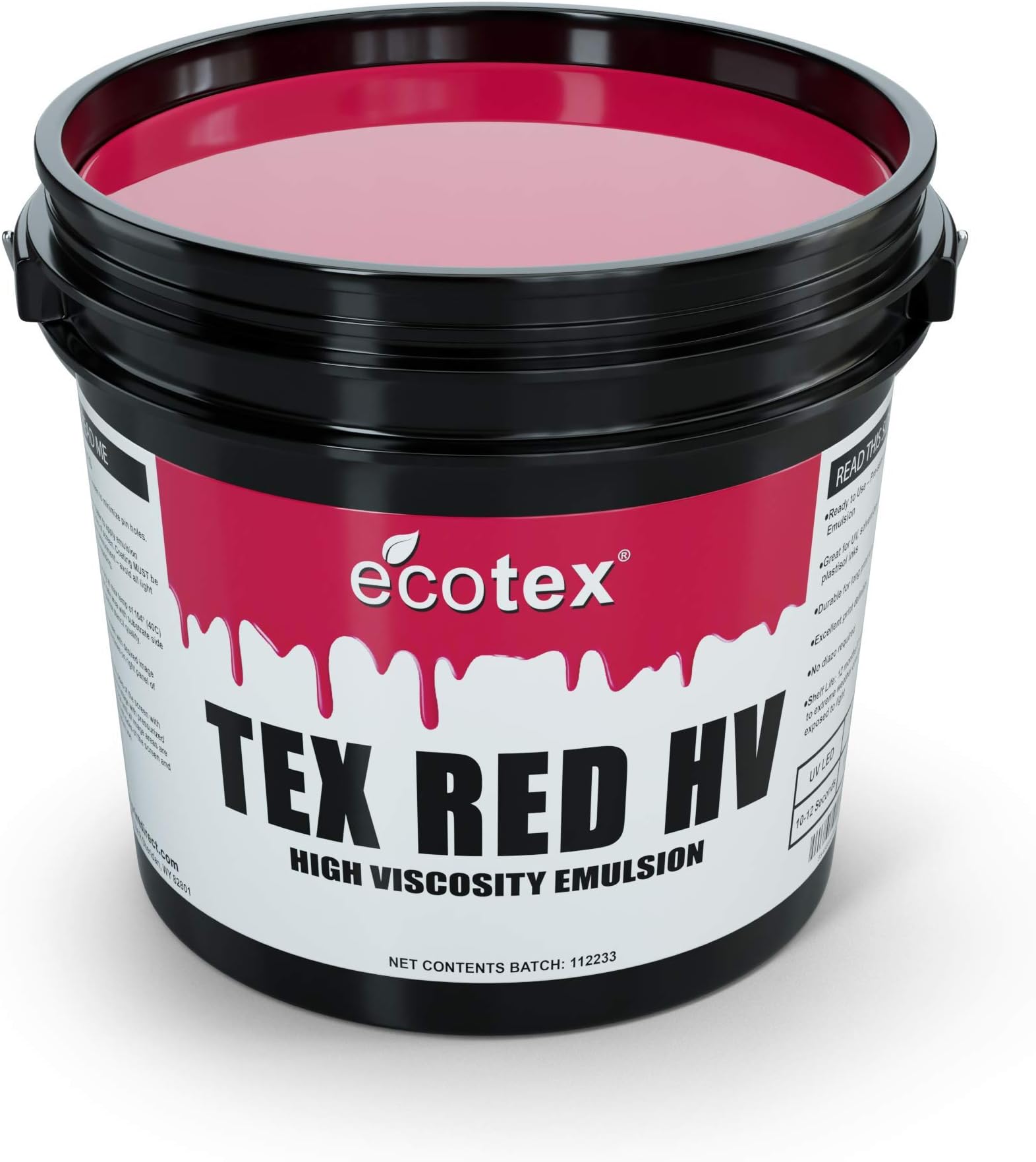 Screen Print Direct Ecotex TEX-RED HV - High Viscosity Textile Screen Printing Emulsion (1 Pint)