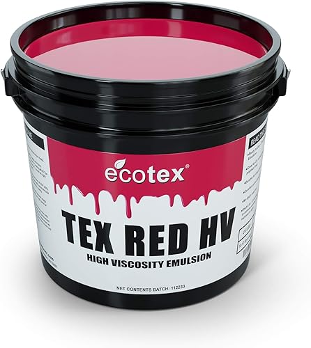 Ecotex Tex Red HV - Emulsión de impresión de pantalla textil de alta viscosidad (32 oz)