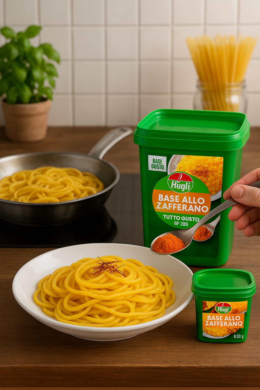 Base allo Zafferano 800g – Preparato Professionale Senza Glutine per Risotti, Paste e Piatti Gourmet – Alta Resa fino a 40 Litri, Facile Dosaggio e Gusto Intenso