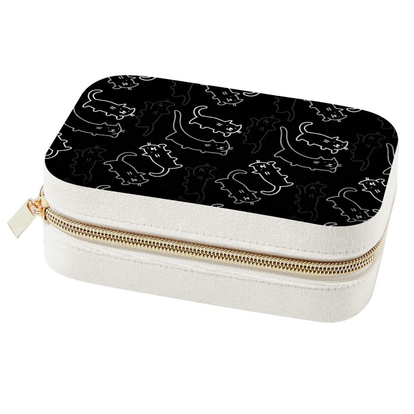 Boîte à bijoux portable chat pour vos voyages - Organiseur de voyage pour colliers