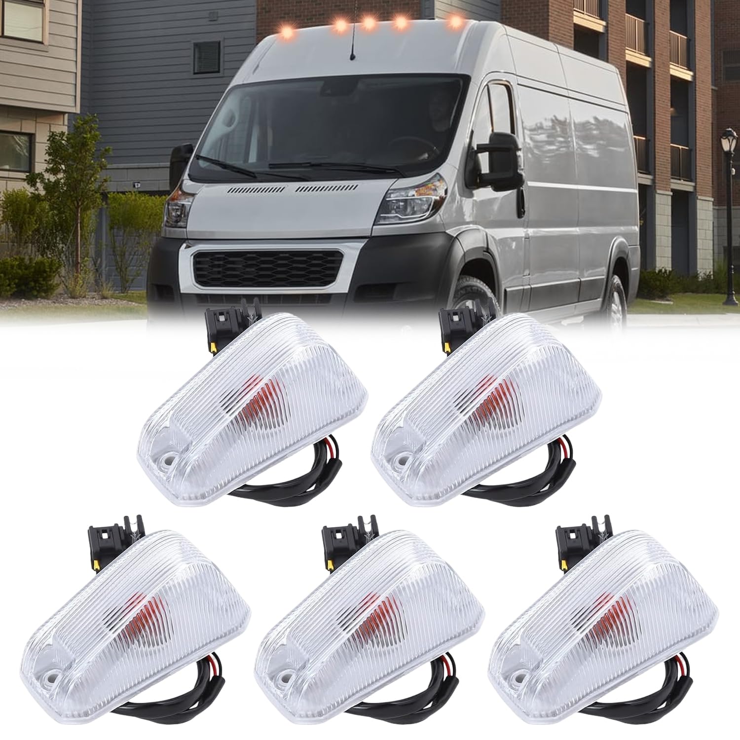 5PCS Cab Roof Top Marker Lights, Front Clearance Lights