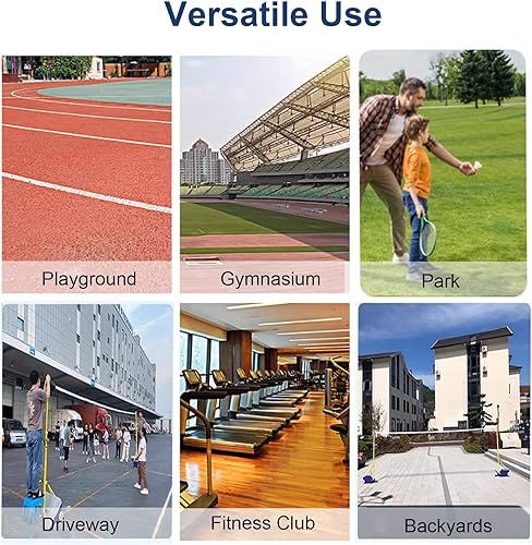 Miniatura 8 de WDJBPSH Conjunto combinado de pickleball de bádminton móvil, soporte de redes de juego deportivo resistente con red de 24.6 ft20.0 ft, reunión