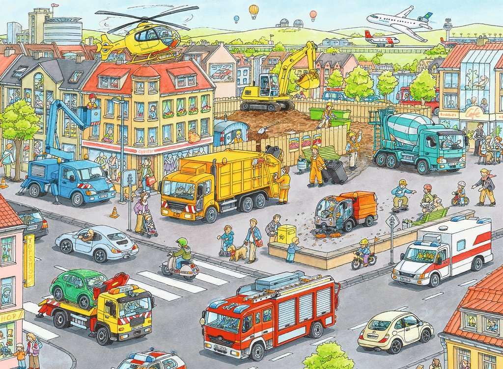 Amazon.co.jp: 100ピース ジグソーパズル 市内の車 Fahrzeuge in der