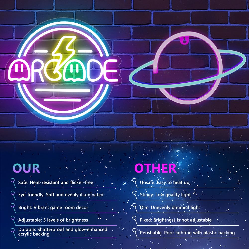 Neon Gaming LED Neon Sign Salle de Jeux Gamer Enseigne Lumineuse Décoration Murale
