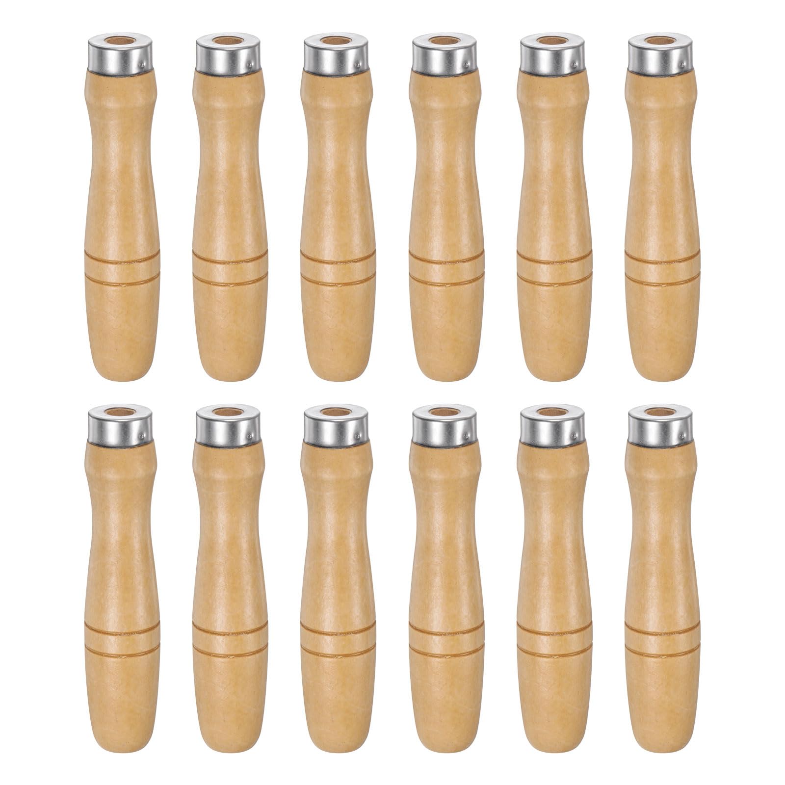 HARFINGTON 12 asas ergonómicas de madera de 4.72 pulgadas, 9.5 mm, con cuello de metal para limas de metal de 14 a 18 pulgadas