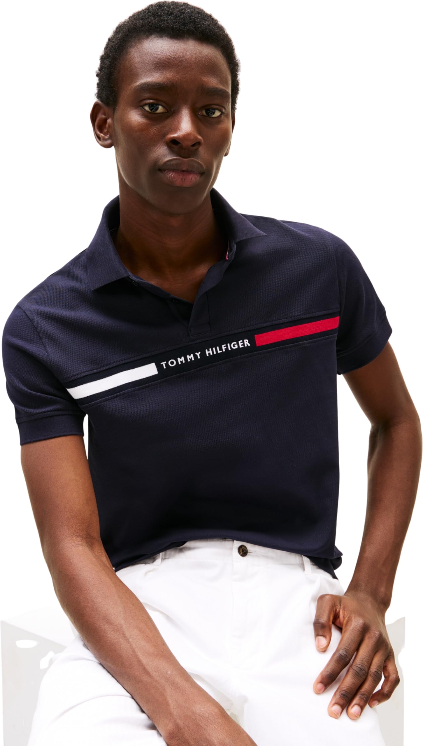 Tommy Hilfiger Uomo Maglietta Polo Maniche Corte Chest Insert Regular Fit