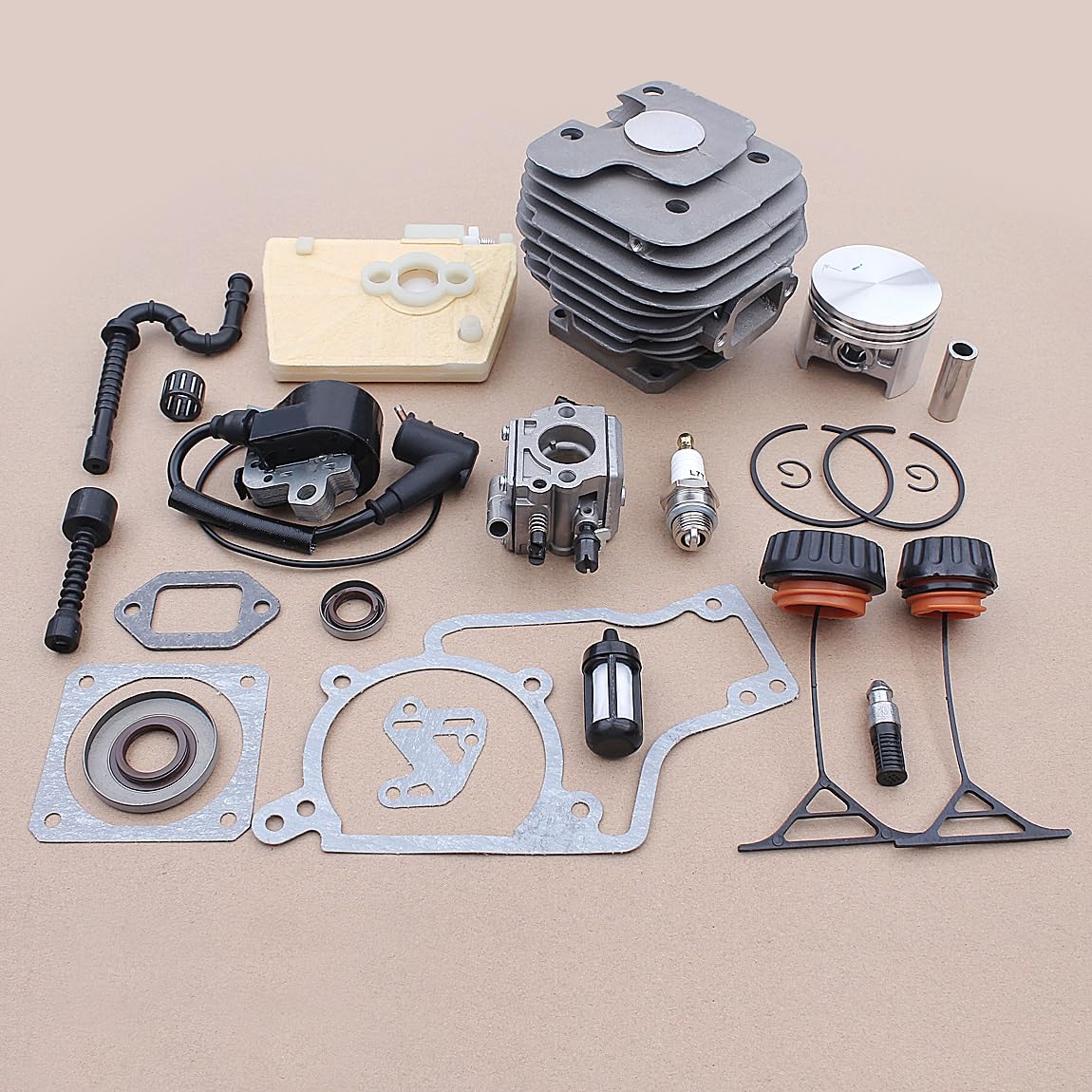 Części do kosiarki 52mm zestaw tłoka cylindra gaźnika do pilarek Stihl 038 MS380 1119 020 1202 piły łańcuchowe benzyna części narzędzi ogrodowych
