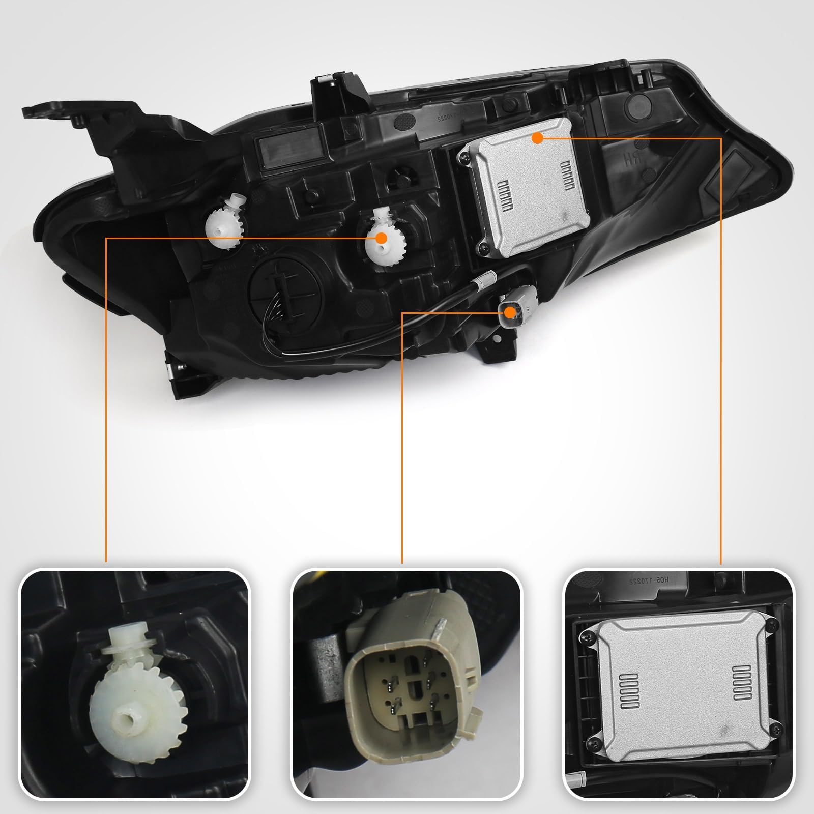 Pair Autoparts_Union Headlight Assemblies For Chevrolet Malibu 2019-2021 - Halogen, Reflector