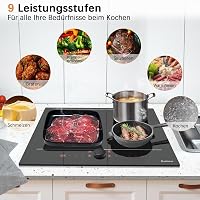 Karinear 60 cm-es Indukciós Főzőlap Dupla Flex Zónával - 4 Főzőmezős, Mágneses Gomb/Érintésvezérlés, Időzítő, Booster Funkcióval, 7200W 5
