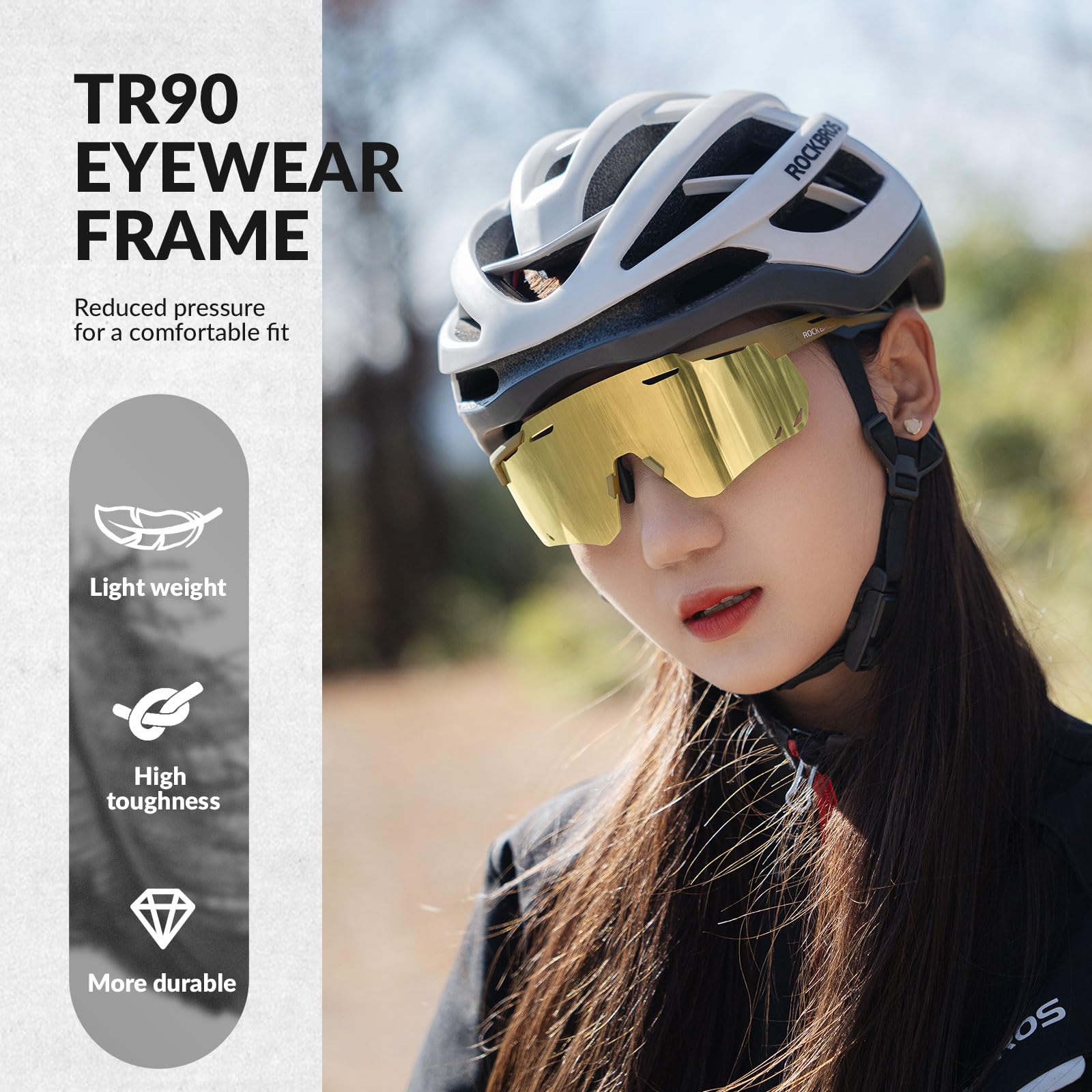 ROCKBROS Photochromic Sports Sunglasses Cycling Glasses for Men Women UV400 Protection TR90 Frame Fashion Windproof Eyewear - Image 4